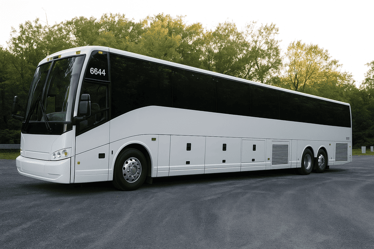 exterior of Charter Bus Rental Kokomo coach bus