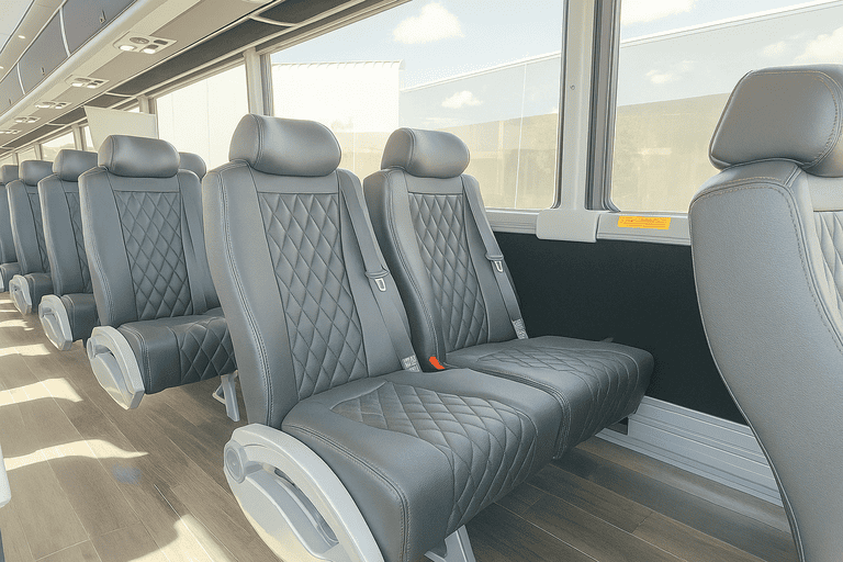 interior of Charter Bus Rental Kokomo charter bus